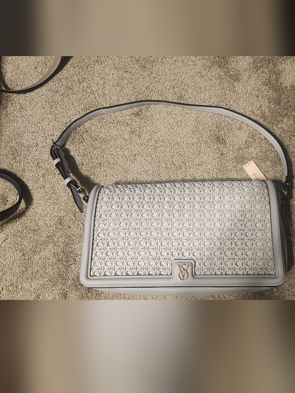 Victoria's Secret Light Blue Woven Shoulder Bag